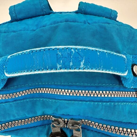Kipling Blue Nylon Seoul Large College School Travel Commuter Laptop Backpack - Picture 3 of 11